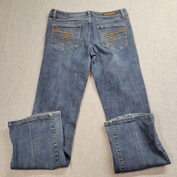 Seven 7 Brand Women's Size 34 Flare Jeans Blue Older Logo Cowgirl Country Glam - Picture 12 of 14